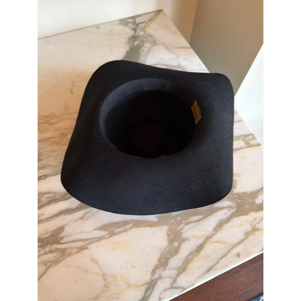 Scala Collezione Black Felt Wide Brim Floppy‎ Hat Womens Fashion